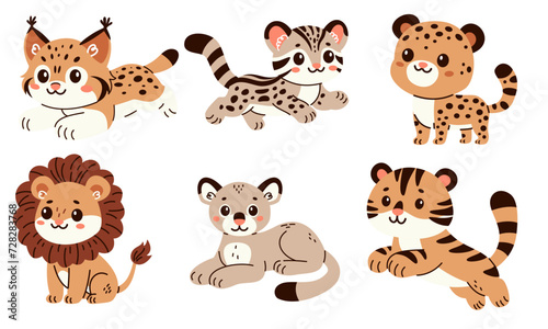 Photography Set of flat vector illustrations in children's style