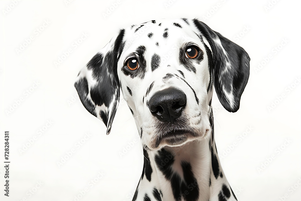 Dalmatian breed dog isolated on white background