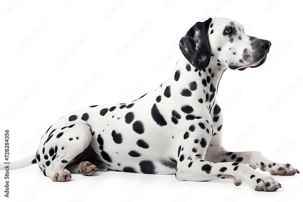 Dalmatian breed dog isolated on white background