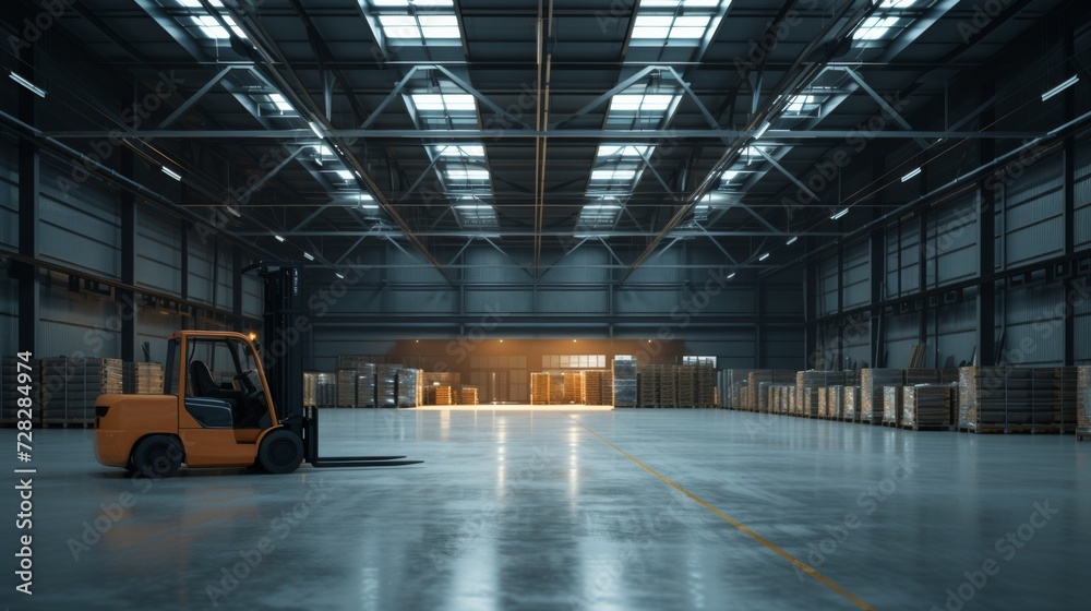 forklift in a warehouse
