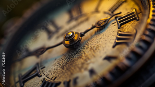 Close-Up of Old Watch Face - Macro Photography for Time Themed Projects