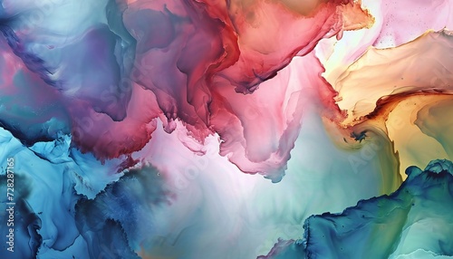 Abstract clouds painted with watercolors.