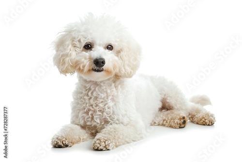 dog breed white poodle isolated on white background