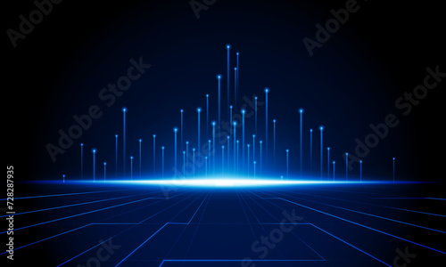 Abstract Door open Light of technology background Hitech communication concept innovation background vector design.