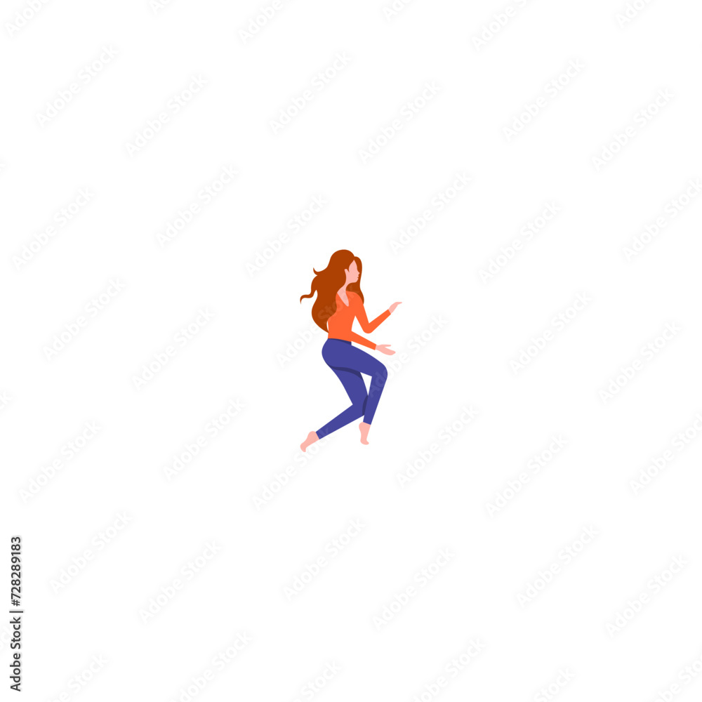 vector of sports people in orange clothes illustration