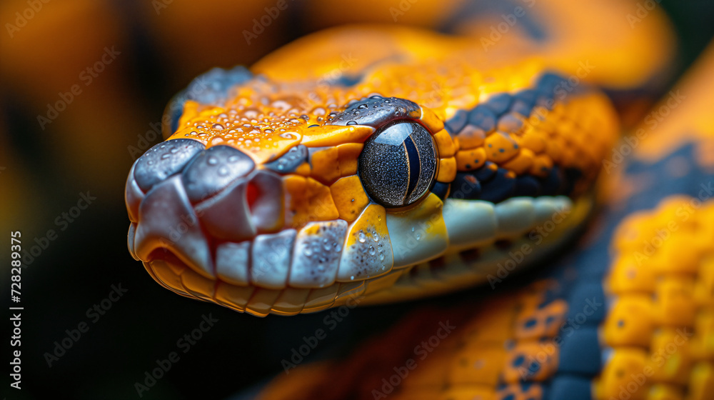 Deadly snake looking into the camera. Exotic snake look at you. Snake eyes. Reptile predator. Aggressive snake face close up. Beautiful abstract wallpaper Deadly snake looking into the camera. Exotic snake look at you. Snake eyes. Reptile predator. Aggressive snake face close up. Beautiful abstract wallpaper