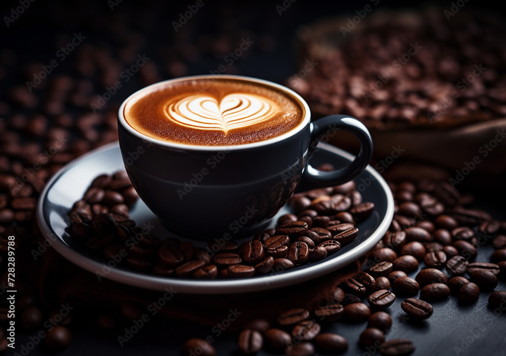 Cappuccino cup on neutral color background Cappuccino cup on neutral color background
