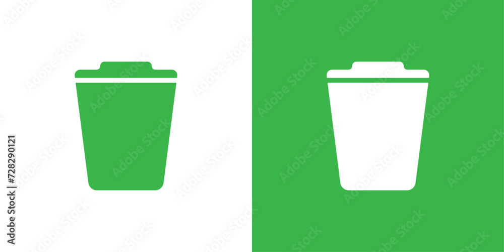 vector green rubbish bin icon vector green rubbish bin icon