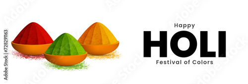 Happy Holi Festival of Colors background design. Colorful indian happy holi celebration banner. Vector illustration