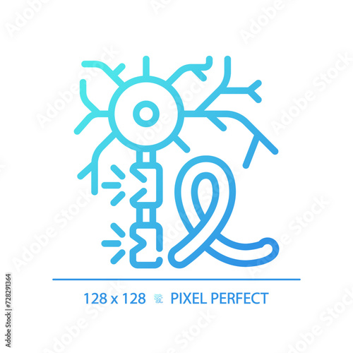 Multiple sclerosis gradient linear vector icon. Neurology brain damage. Cognitive development, medical condition. Thin line color symbol. Modern style pictogram. Vector isolated outline drawing