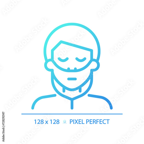 Nasal cannula gradient linear vector icon. Oxygen therapy. Hospital services respiratory system. Medical rehabilitation. Thin line color symbol. Modern style pictogram. Vector isolated outline drawing