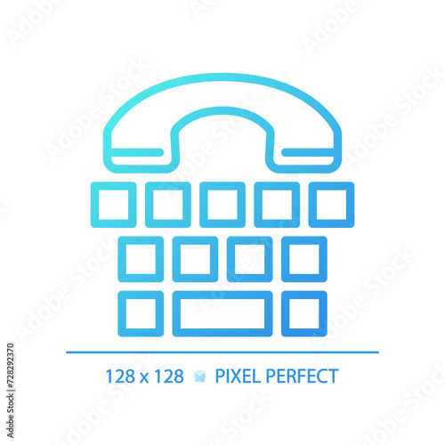 Communication device for the deaf gradient linear vector icon. Lifestyle hearing problem. Modern deaf device. Thin line color symbol. Modern style pictogram. Vector isolated outline drawing