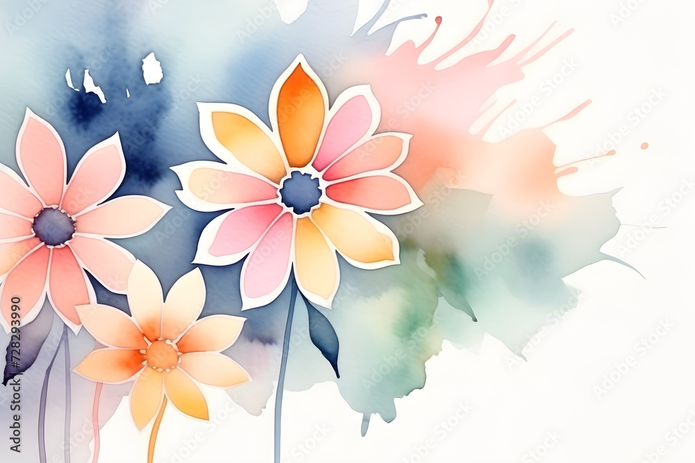 abstract watercolor classic pastel flowers background, pastel, romance