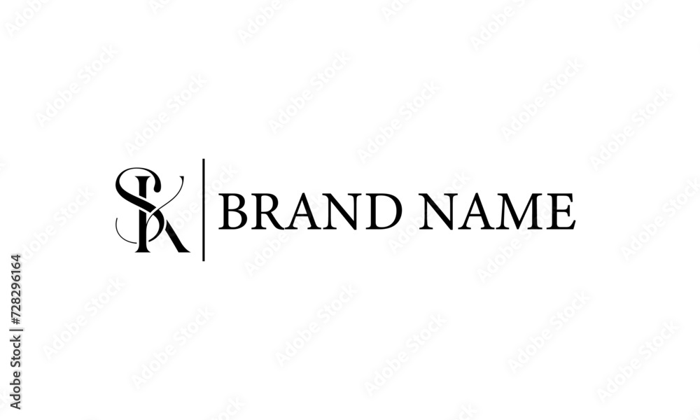 sk letter logo for beauty and fashion brands.