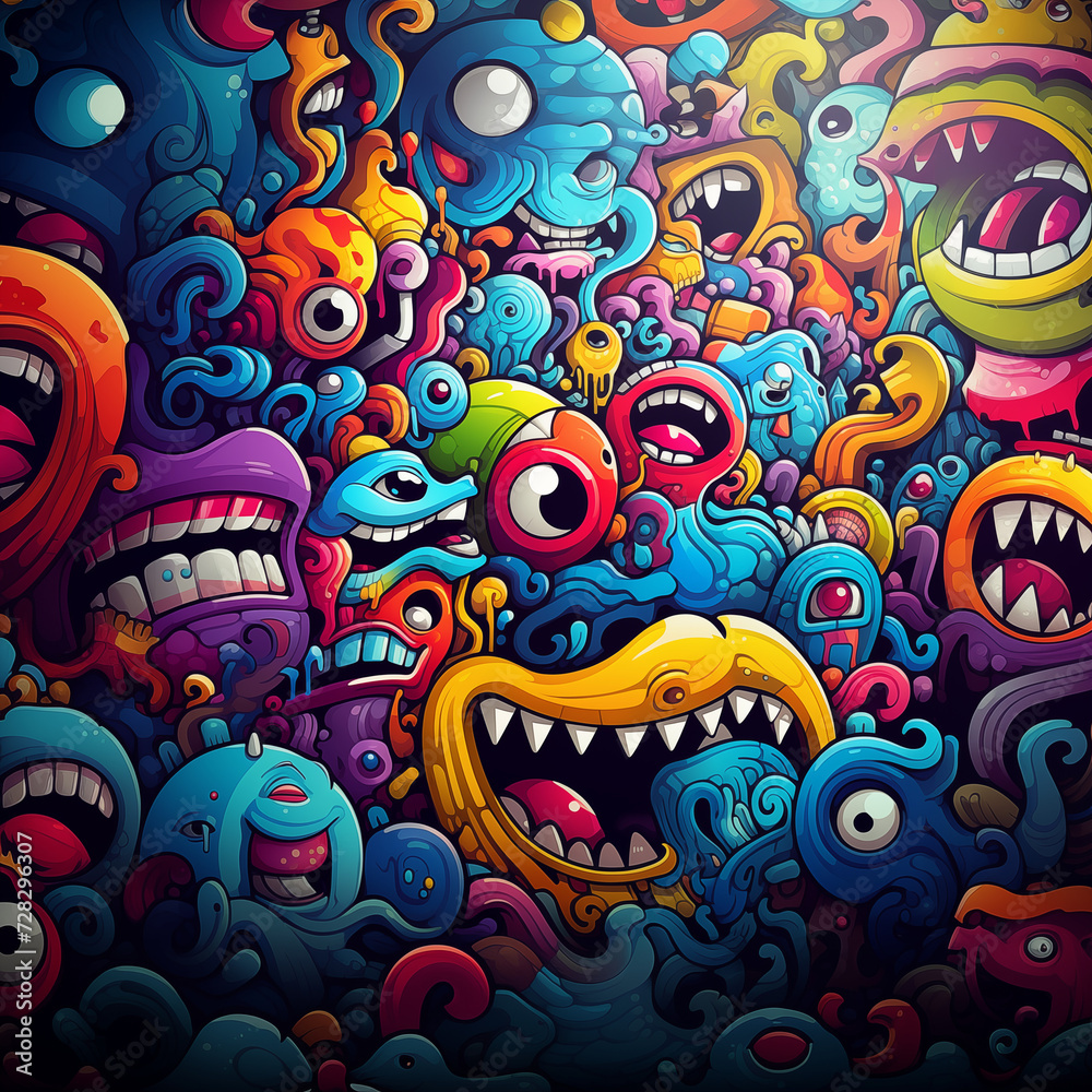 crazy colorful background for stickers