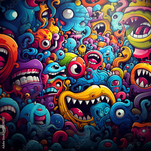 crazy colorful background for stickers