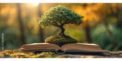 A Bite-Sized Book with a Tree Growing Inside Generative AI