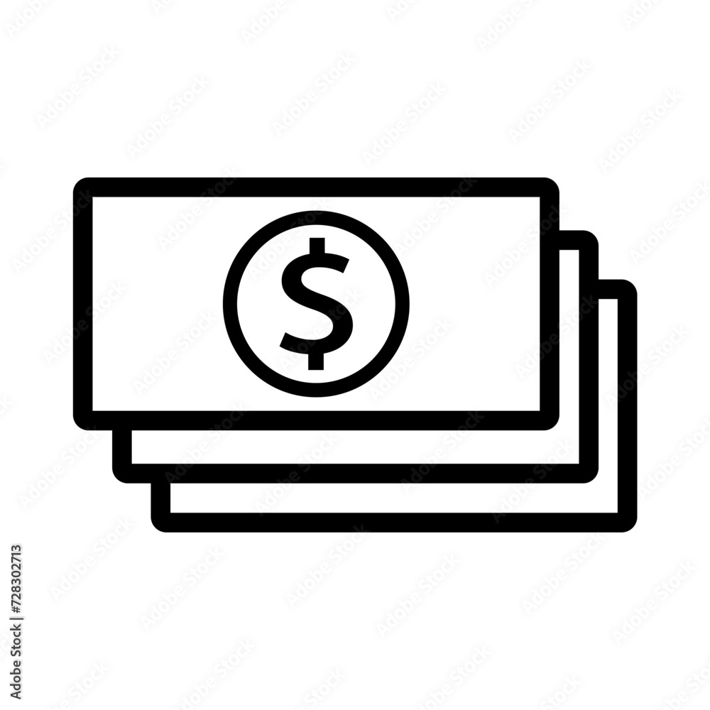 Paper money icon design vector template Paper money icon design vector template