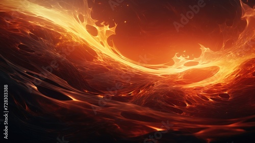 Fiery Whorls: Vivid Waves of Flame Dancing in the Depths of Night - Generative AI