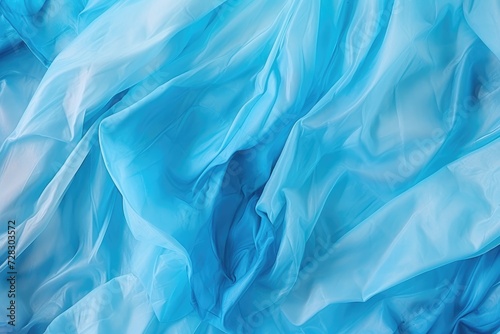 Azure Elegance: Luxurious Satin Waves Flowing in Tranquil Blue - Generative AI