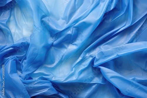 Azure Elegance: Luxurious Satin Waves Flowing in Tranquil Blue - Generative AI