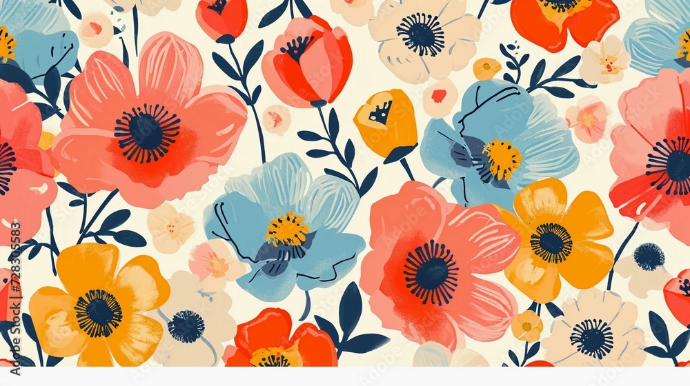 bright flower tile pattern bright flower tile pattern