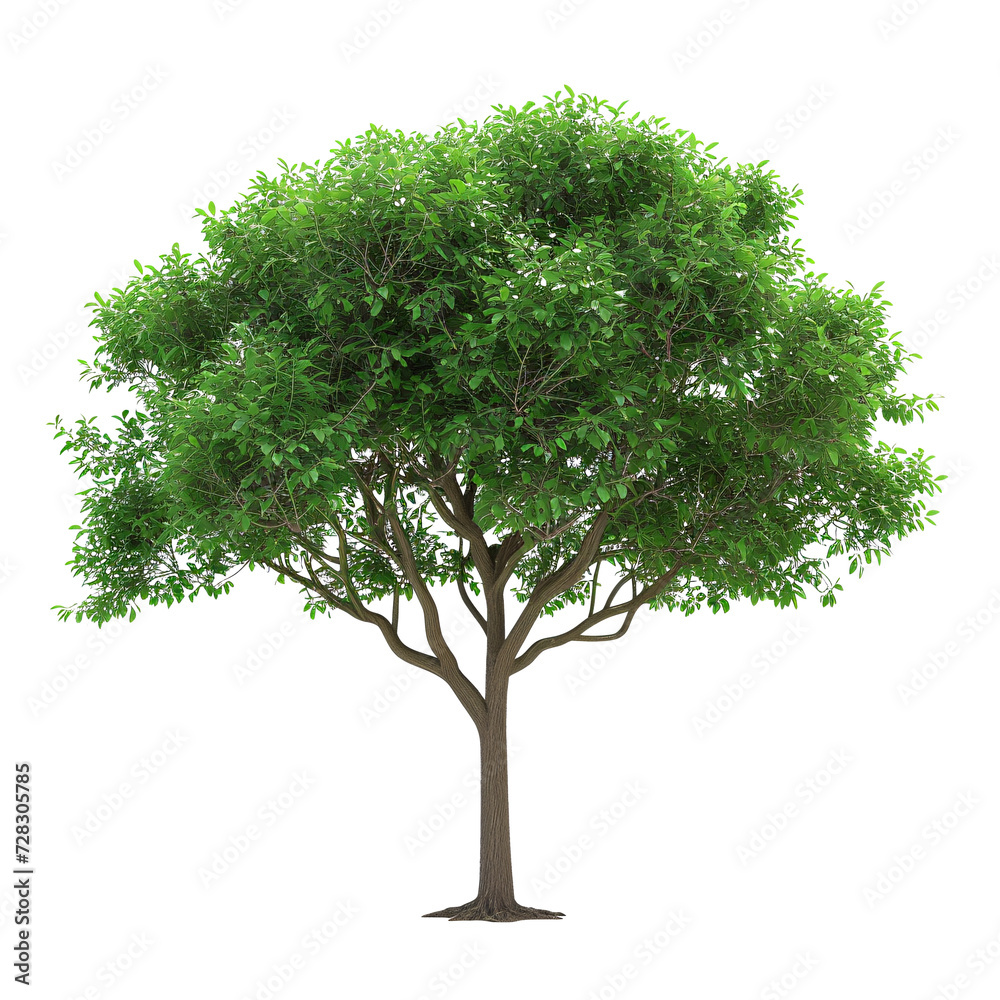 a tree with green leaves - obrazy, fototapety, plakaty 