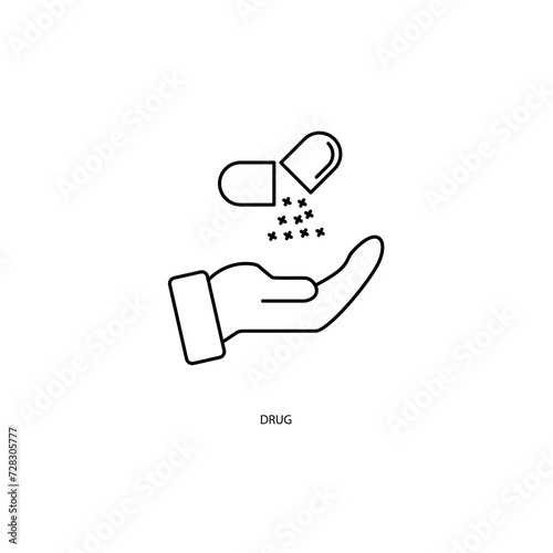 drug concept line icon. Simple element illustration. drug concept outline symbol design.