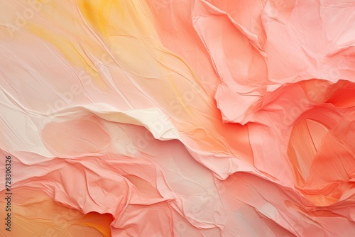 Soft Crumpled Paper Texture in Pastel Orange and Yellow Hues Generative AI