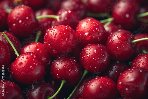 Fresh delicious cherries of fresh harvest. Fresh eco-friendly fruit and vegetables