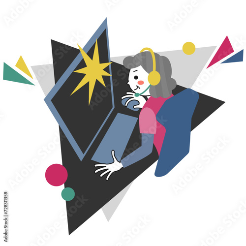 eスポーツを楽しむシニア女性