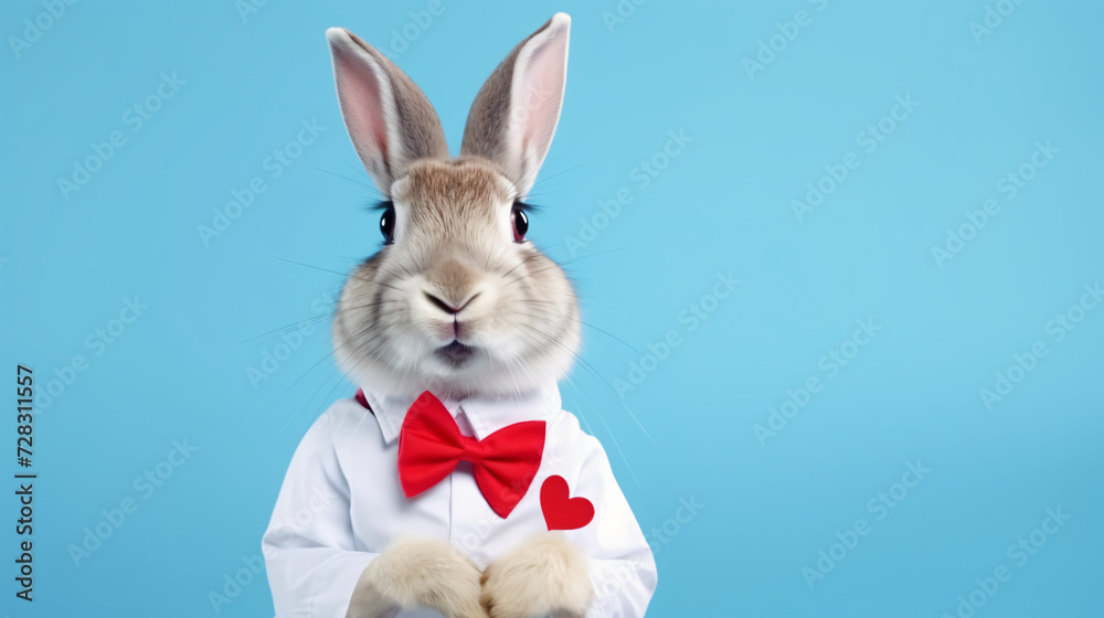 Portrait photo of anthropomorphic fashion Rabbit