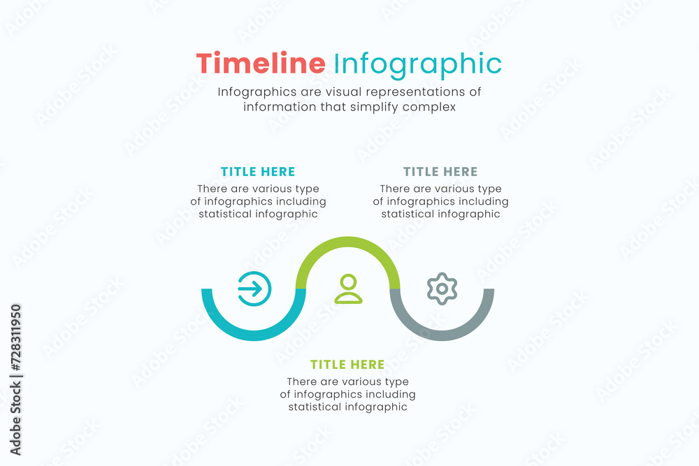 Fototapeta premium Timeline vector infographic design template for presentations, workflow or process diagram, flowchart.