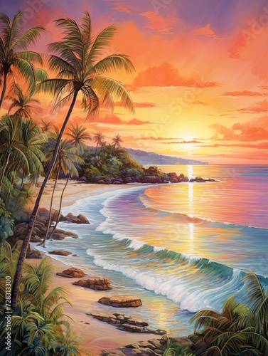 Caribbean Beach Sunsets  First Light Over Caribbean Waters - Dawn Painting