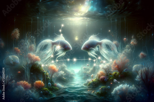 Whispers of Pisces: Ethereal Underwater Harmony Captured by Artificial Intelligence for March