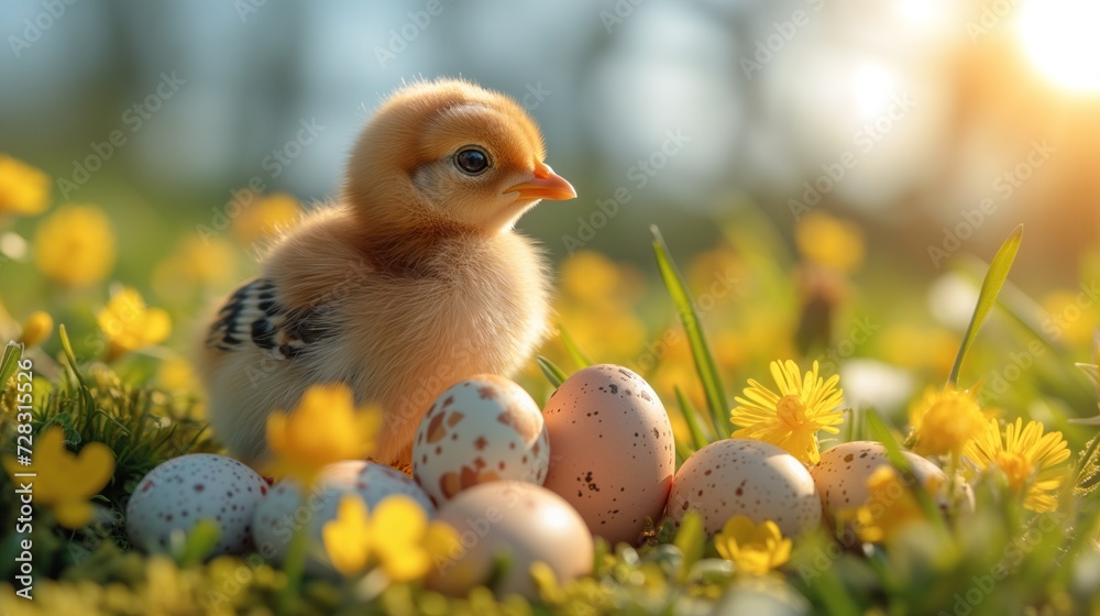 colorful eggs and chicken colorful eggs and chicken