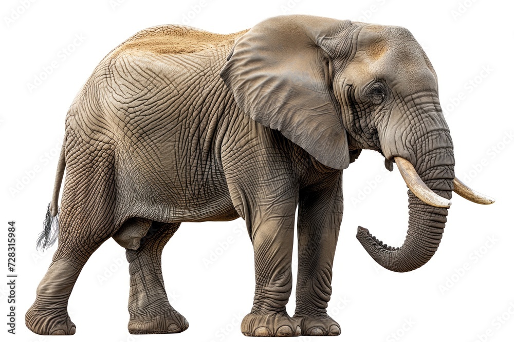 Fototapeta premium adult elephant on white background