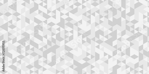 Seamless geometric pattern square shapes low polygon backdrop background. Abstract geometric wall tile and metal cube background triangle wallpaper. Gray and white polygonal background.