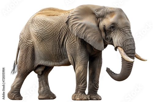 adult elephant on white background