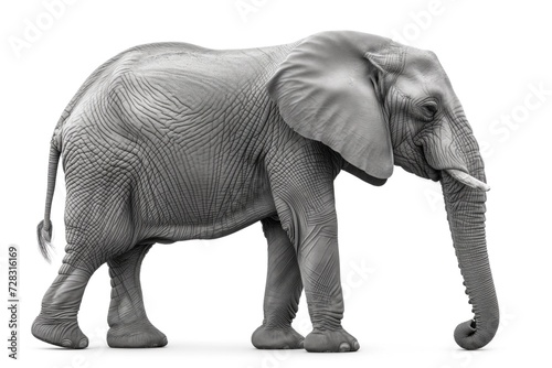 adult elephant on white background
