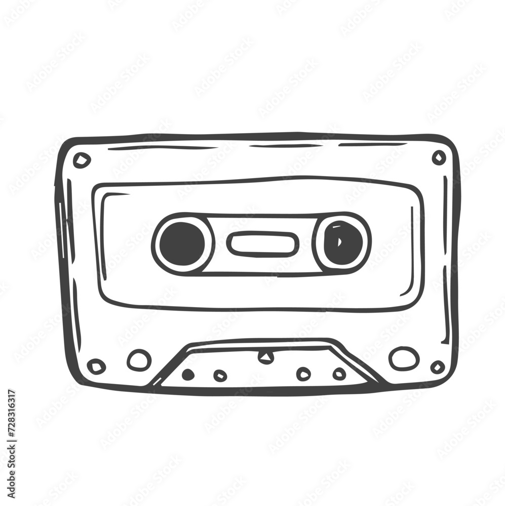 Doodle style cassette tape vector illustration sketch Doodle style cassette tape vector illustration sketch