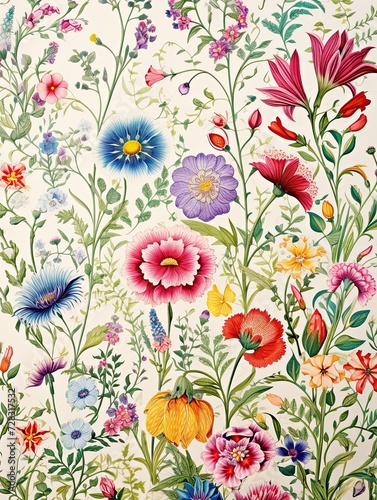 Spring-Inspired Arabesque Designs: Intricate Patterns of a Meadow Print