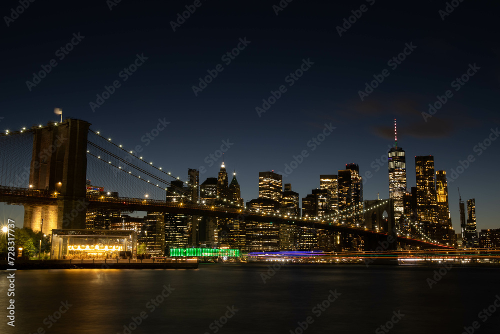 Puente Nueva York de noche