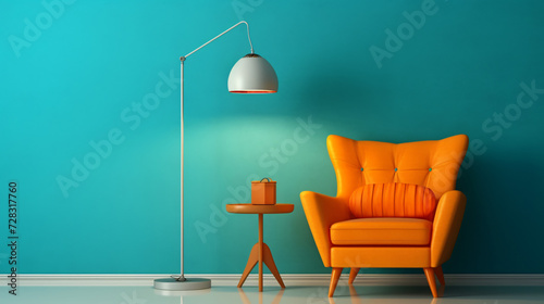 Beautiful armchair and floor lamp