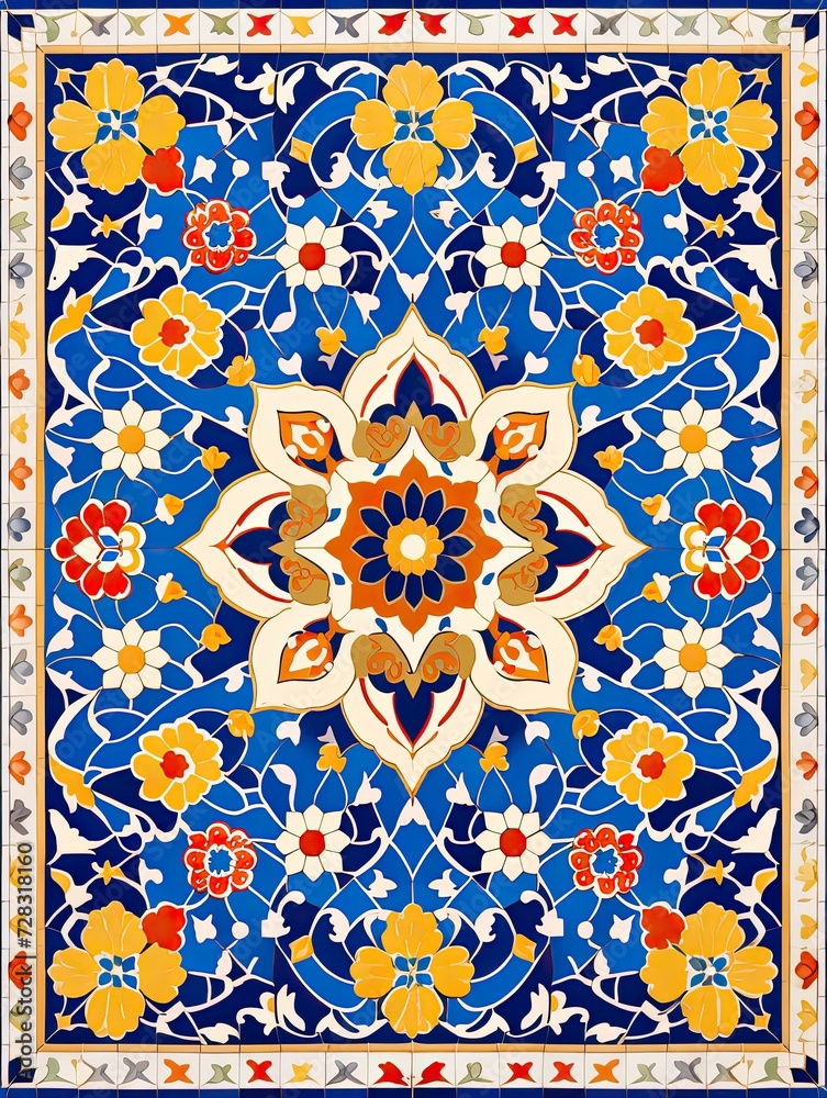 Middle Eastern Mosaic Patterns: Rustic Arabesque Country Landscape Designs