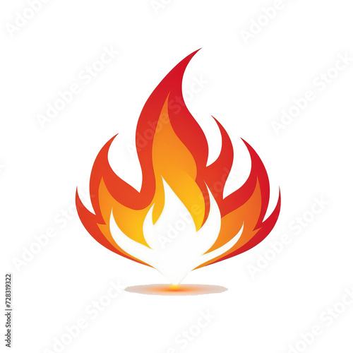 Fire Flames Icon in Modern Flat Style Vector Design isolated on white background 