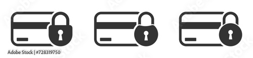 Security credit card vector flat icons set