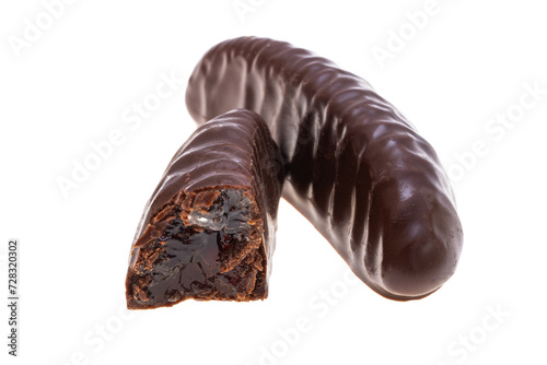 gelatin candies in chocolate isolated