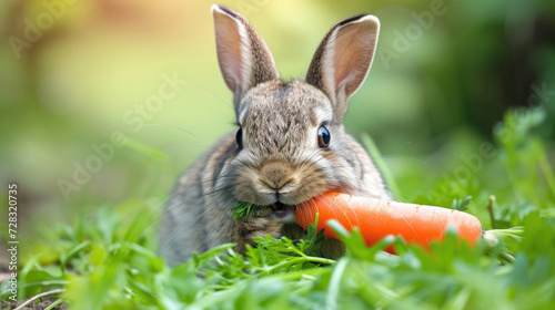 Rabbit sheer joy as it feasts on a succulent carrot