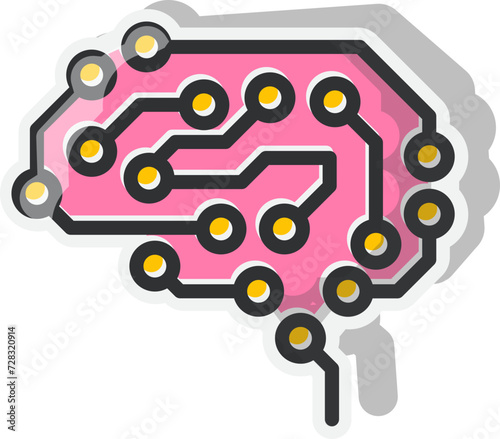 Brain Sticker Illustration